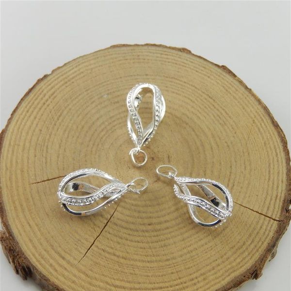 La decorazione a spirale da 10 pezzi offre un pendente a gabbia con perline in argento placcato oro: aggiungi la tua perla per renderla più attraente306O