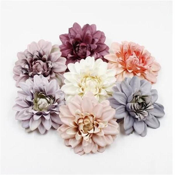 10 cm Artificiale dalia crisantemo testa Per la cerimonia nuziale Decorazione natalizia Fiore fai da te confezione regalo da parete mestiere fiore finto GD92274W