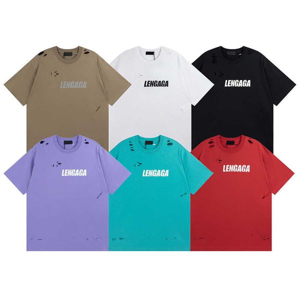 Homens camisetas Balencigase Homens Mulheres Designer Camiseta Verão Moda Mens Alta Qualidade Mangas Curtas Mulheres Angustiadas Rasgado Mangas Curtas Tamanho XS-L6TAE