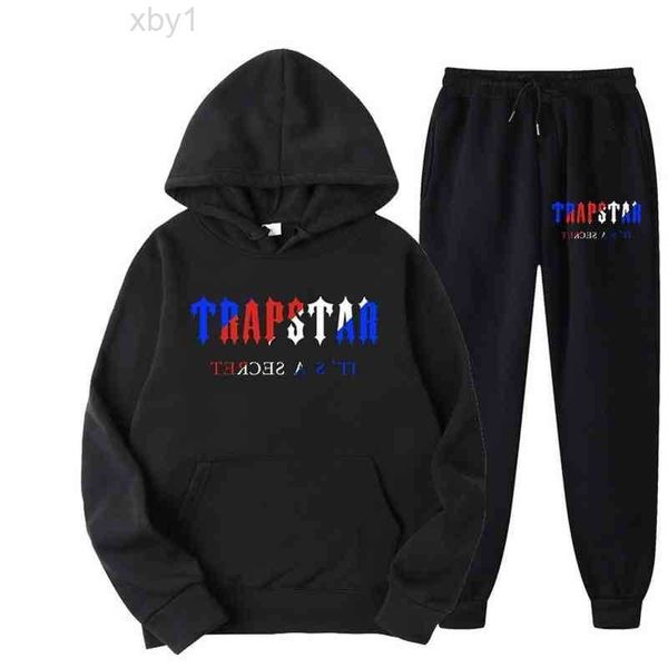 T-shirt da uomo Tuta Trapstar Marchio stampato Abbigliamento sportivo T-shirt 16 colori caldi Due pezzi Set Felpa con cappuccio allentata Pantaloni da jogging 220615 G3HL