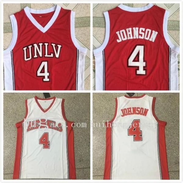 Custom Herren NCAA UNLV Runnin Rebels Larry Johnson College Basketball Trikots Anderson Hunt Stacey Augmon Greg Anthony UNLV Rebellen Trikot