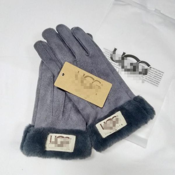 Luvas de malha designer clássico outono cor sólida europeu e americano carta casal luvas inverno moda cinco dedos