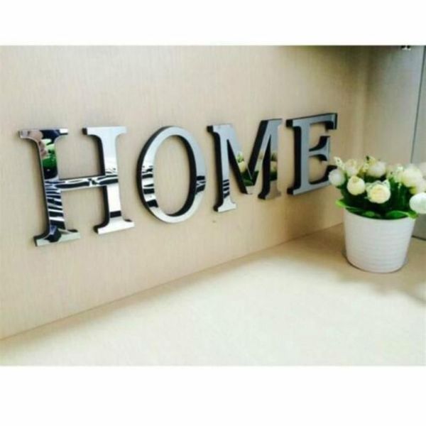 Adesivos de parede 3d espelho acrílico letras amor casa móveis telhas diy arte decoração sala de estar decorativa2788
