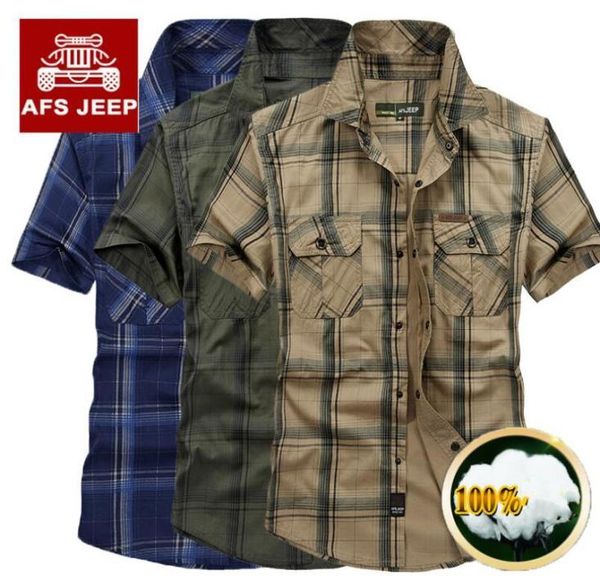 Plus Size 5xl 100 Baumwollchemise Homme Original und Kleidung Männer Chemise Hommi Homme Plaid AFS Jeep Shirts Cargo Military1697857