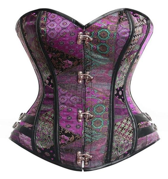 sexy Frauen Schwarz Steampunk Korsett Überbrust Gothic Kleidung Korsett Body Shaper Mieder Corpete Espartilho9269968