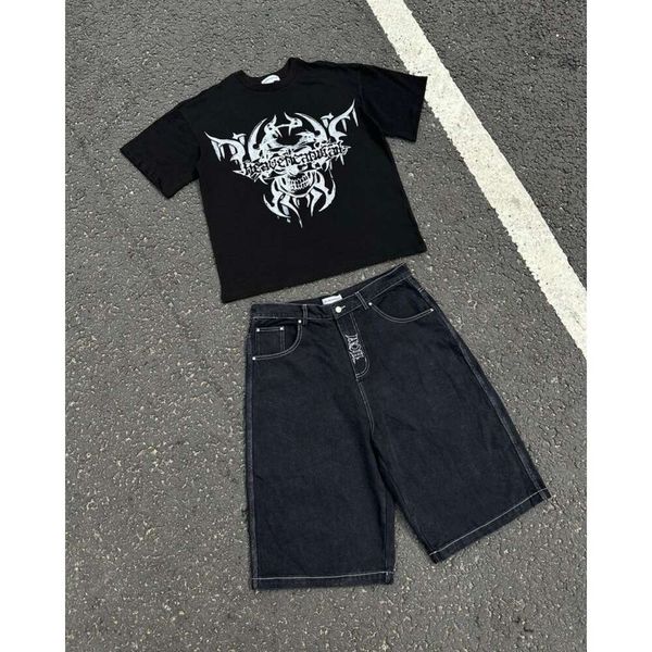 Hip Hop Retro Look Denim Baggy Gym Casual 2023 New Haruku Gothic Männer Basketball Shorts Streetwear