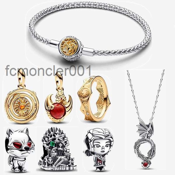 Charme Pulseiras 2023 Halloween Novo Designer para Mulheres Jóias DIY Fit Pandoras Pulseira Brinco Anel de Ouro Jogo Dragões Colar De Vidro Moda Festa CA04