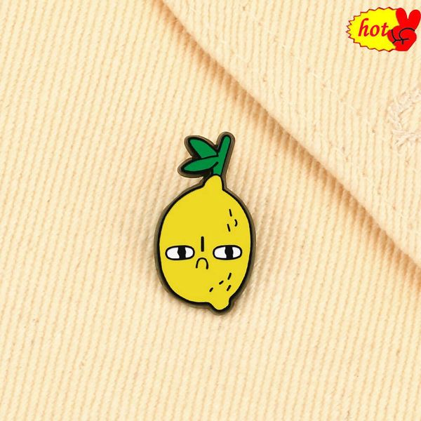 Novo desenho animado Angry Lemon esmalte limão pino de alta qualidade Broche homem homem homem lapela pin badges acessórios presentes de joias para amigo