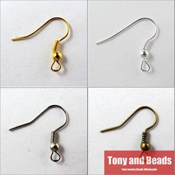 Takı Küpe Bulundu 18x21mm Hooks Bobin Kulak Teli Altın Gümüş Bronz Nikel Mücevher Yapımı EF8256R