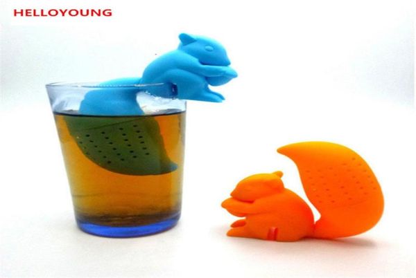 Scirgettico carino di alta qualità Scirrel Silicone Silicone Looseleaf Infuser Infuser Diffuser Accessori per tè divertenti Preferred7769219