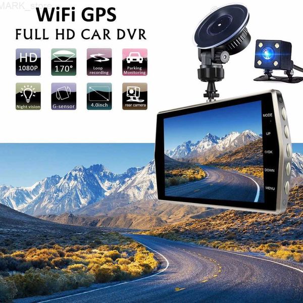 CAR DVRS CAR DVR WIFI GPS FULL HD 1080P DASHCAM FRONTAÇÃO E TRASEIRA VISTA VÍDEO DE VÍDEO DE VÍDEO DE VÍDEO NOITE VISÃO CAM VEÍCULO CAM BLACKL2312.14