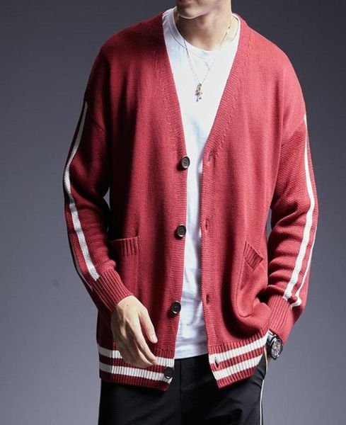 Men039S suéteres masculinos suéter de moda cardigan cor sólida cor de ajuste fit