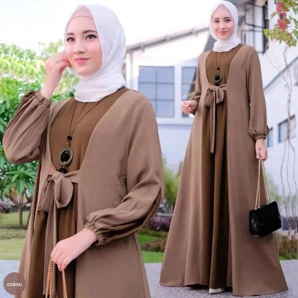 Ethnische Kleidung Eid Luxus Abaya Kimono Hijab Muslim Kleid für Frauen 2023 Sommer Mode Spitze Up Open Dubai Party Türkei Islam kaftan Robe