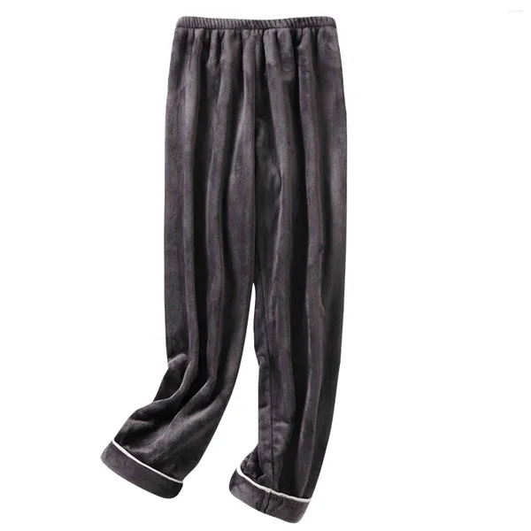 Calça de dormir masculina para dormir para homem outono e flanela quente de inverno largo solto plus size grossa coral veludo caseiro usa pijamas masculinos