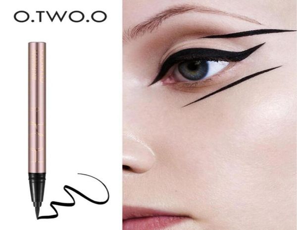 Otwoo güzellik kedi tarzı siyah uzun süreli su geçirmez sıvı eyeliner göz astarı kalem kalem makyajı kozmetik alet dopa gemisi 12 PCS4593866