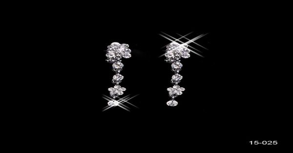 15025 Holy Rhinestone Crystal a quattro foglie Clover Earring Set Set da sposa a aragosta di aragosta set di gioielli a buon mercato per ballo di fine anno 6920407