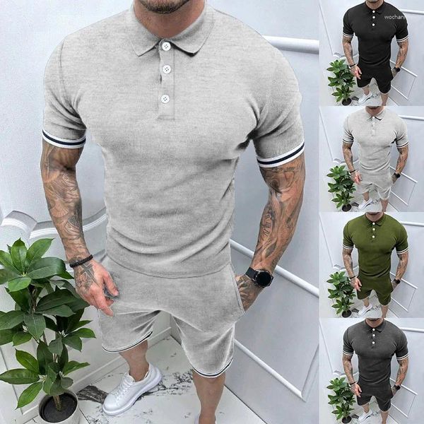 Herren-Trainingsanzüge, zweiteiliges Set, Sommer-Short-Sets für Polo, Track-Sweat-Anzug, 2 Jogger