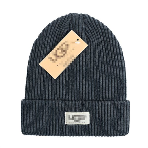 Novo estilo gorro moda masculina feminino chapéu de malha luxo inverno calor gorro carta logotipo chapéu casual rua chapéus T-13