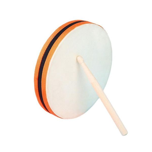 Outros materiais escolares de escritório Atacado 20x20cm Madeira Mão Tambor Dupla Cabeça com Vara Percussão Musical Brinquedo Educacional Instrumento F Dhv5h