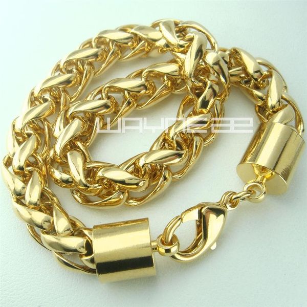 18K 18CT giallo oro pieno gf maschile intrecciato 8 6'inch lunghezza bracciale b153276d