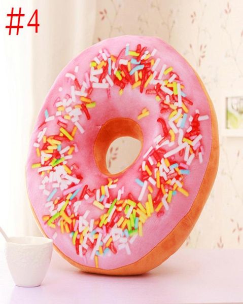 40 cm Bonito Donuts Travesseiro Donuts de Chocolate Simulação de Pelúcia Macaron Almofada de Comida Almofada de Fundo Agradável Travesseiro de Soneca Donut Coussin Y208437440