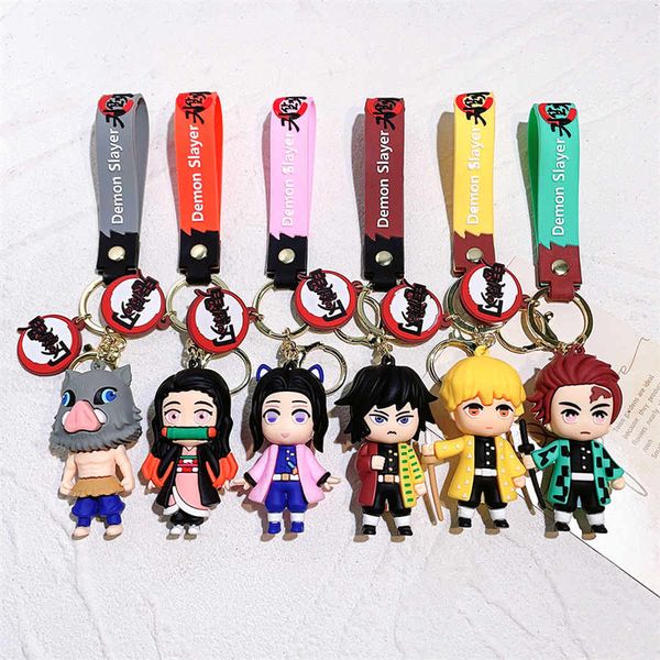 Demon Slayer Schlüsselanhänger 3D Niedliche Figur Keychain Anime -Gaming -Schlüsselbundgeschenke für Fans