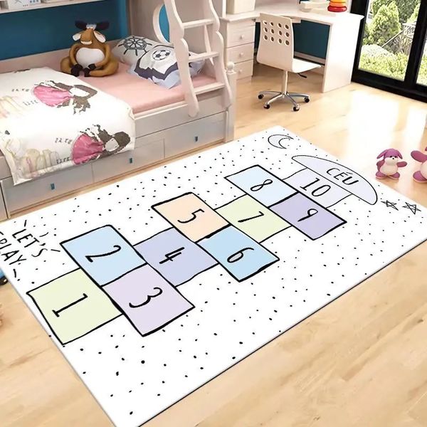 Baby Play Mat Children TAMPI PROPRIE PROGLITARI RAINBOW Digital Carpet Game House Anti Skid Crawling 231221