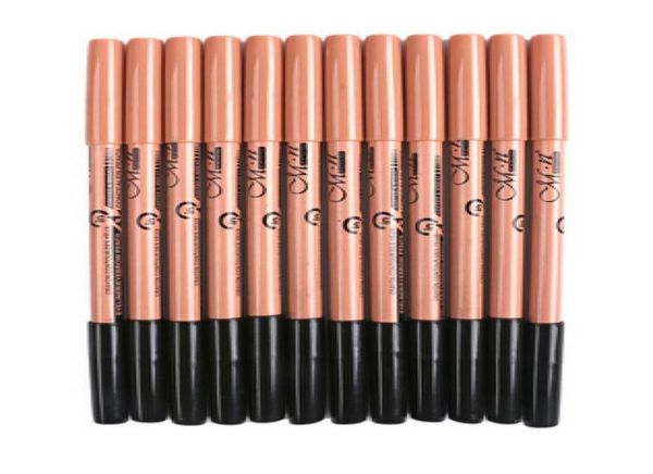 E nuovo arrivo 1set 12pcs 3 colori per scegliere Maquiagem Eye Manow Manow Makeup Double Function Pencils Maquillaje1009855