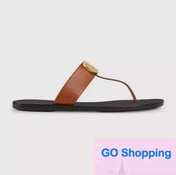 Hot Sale-Women Man Designer Sandal Luxus Flip Flops Metall Sommerlader groß Größe 35-45 Mode Großhandel