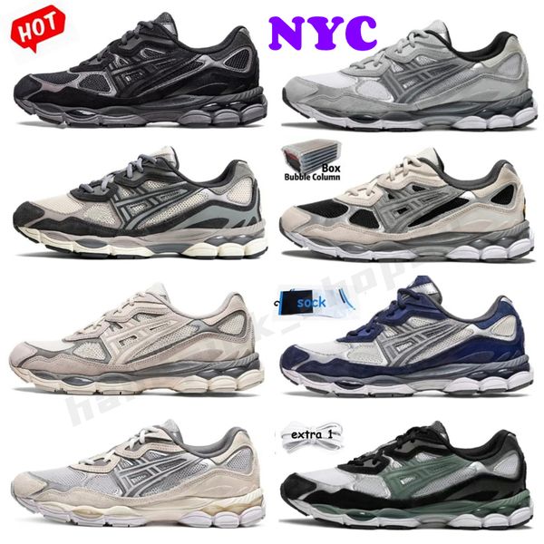 Tasarımcı Top NYC Maraton Koşu Ayakkabıları Erkekler İçin Koşu Ayakkabıları Yulaf Ezmesi Beton Donanma Çelik Obsidiyen Gri Krem Beyaz Siyah Ivy Açık Trail Spor Ayakkabı Boyutu 36-45