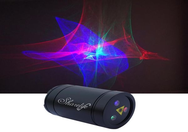 Sharelife Mini Taşınabilir RGB Aurora Efekt Lazer USB Projektör Işık Ev Partisi İçin 1200mA Pil DJ Dış Mekan Aydınlatma DPA5165325