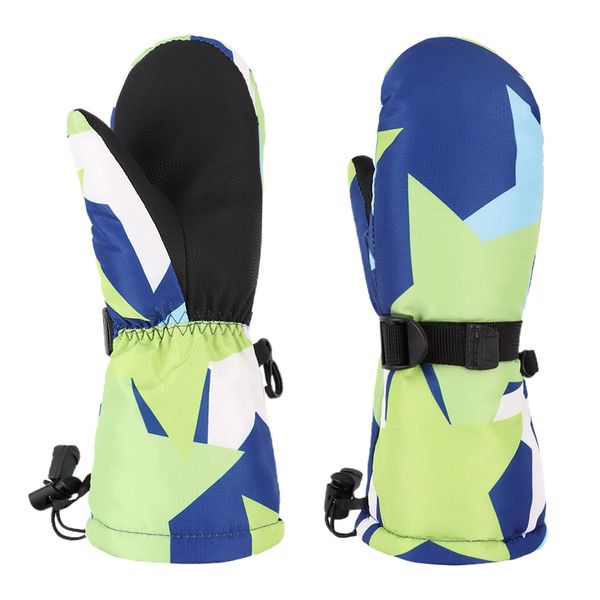 Winddichte wasserdicke dicke Handschuhe Kinder Kinder Winter Warmdruckhandschuhe Jungen Mädchen Ski Langärmeliges Faust 231221