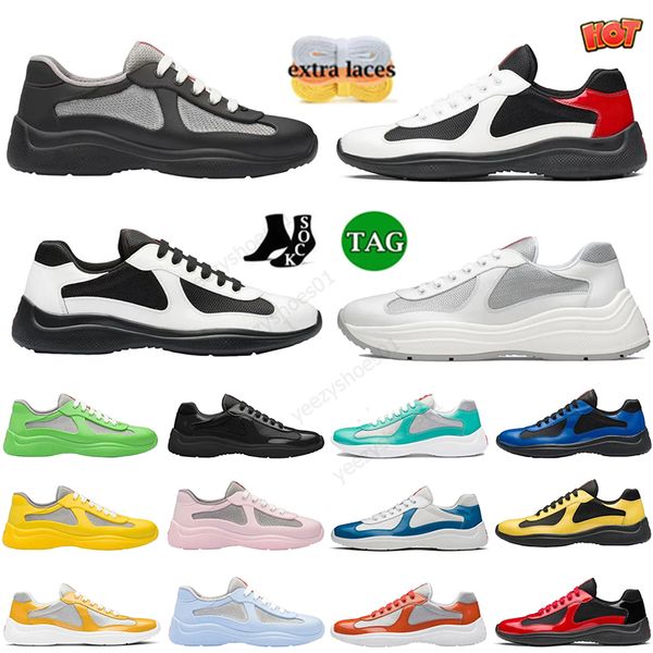 Coppa americana Scarpe basse in pelle da uomo Scarpe eleganti da donna Sneakers firmate Nylon Mesh Allacciate Nero Bianco Suola in gomma Scarpe da ginnastica in tessuto Mocassini Piattaforma Lows Casual