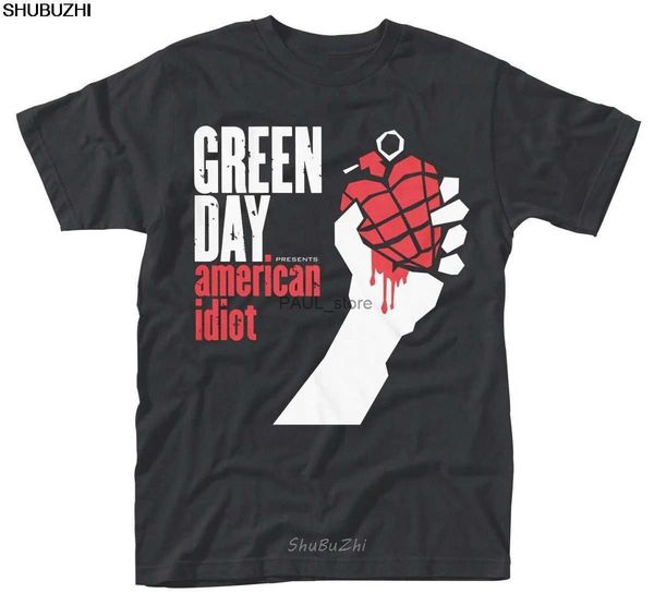 Erkek Tişörtler Yeşil Gün 'American Idiot Albüm Kapağı' T-Shirt-Nuevo y Ofisial Erkekler Pamuk T-Shirts Yaz Markası Tshirt Euro Boyutu SBZ3330L2312.21