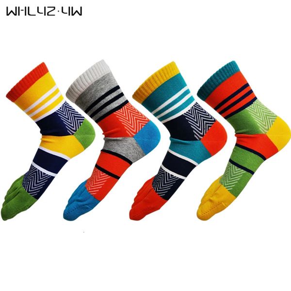 5 coppie uomini Calzini a strisce colorate Cotton Fashion Cotton a cinque dita del Mosaico Deodorante Business Europa Europa Wild Funny Sock per Sport 231221