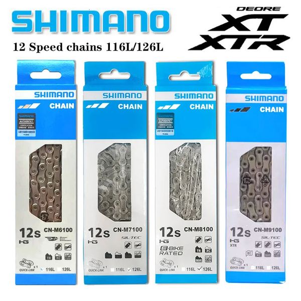 Deroe XT XTR 12 Speed ​​Chain M6100 M7100 M8100 M9100 Bike Road Bicycle MTB 126L con collegamenti rapidi per Shimano SRAM 231221