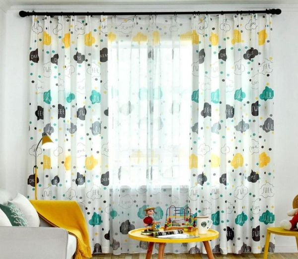 Cortinas blackout para quarto de crianças, desenho de nuvem, letras, design para crianças, quarto de bebê, moderno, estampado, sala de estar, janela, cortina 2279876