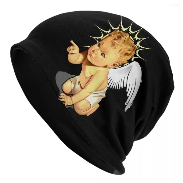 Berets Chapéu Um Anjo Do Bebê Tampas Finas Para Homens Mulheres Skullies Beanies Ski Cotton Bonnet Chapéus