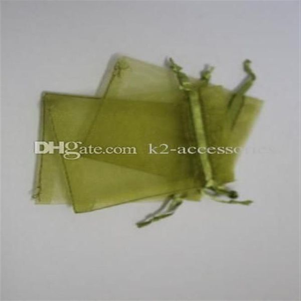 100 pz VERDE OLIVA Sacchetti regalo in organza con coulisse 7x9 cm 9x12 cm 10x15 cm Sacchetti regalo per bomboniere natalizie per feste di nozze Gioielli fai da te m209K