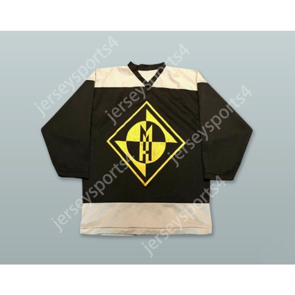 Maglie di hockey nera personalizzata Nuovo Top Stitched S-M-L-XL-XXL-3XL-4XL-5XL-6XL