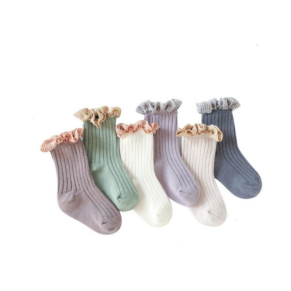Millancel Spring Kids Socks Baby Pit Strip Lace Sock Sock Crianças 3 Pares muito 231221