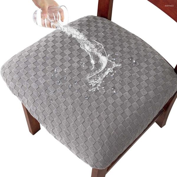 Cadeira cobre durável estiramento jacquard sala de jantar assento removível lavável elástico estofado slipcover