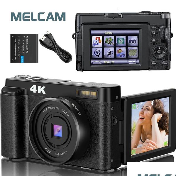 Digitalkameras 4K-Kamera für Fotografie und Videofokus Antishake 48Mp Compact Vlogging 3 180ﾰ Sn mit Blitz 230830 Drop Delivery P O Dhkz6