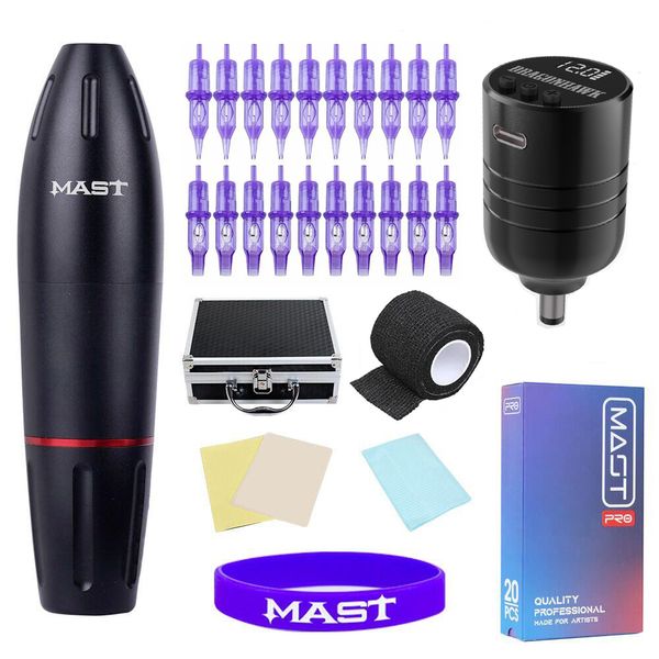 Kit tatuaggio wireless Mast Motore rotativo Pen Machine Mast Pro Cartuccia Aghi Batteria 102DC211