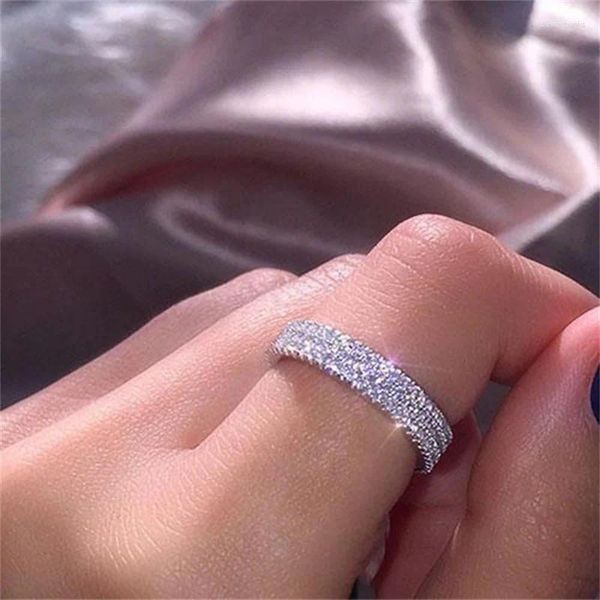 Кольца кластера, ювелирные изделия из белого золота 14 карат, кольцо с натуральным бриллиантом Bizuteria, драгоценный камень, кольцо для женщин, Anillos De Wedding, 14 K Mujer