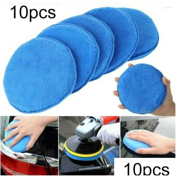 Araç Temizleme Araçları Yıkama Çözümleri Dayanıklı Parlatma Padi Balmumu Köpük Sünger Yedek Kitleri Ekipman Mikrofiber 10 PCS Malzemeleri Demet Deli Dhkea