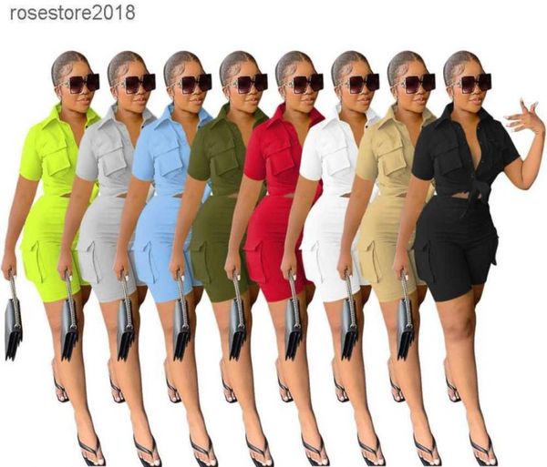 2023 DIOD COLOR FORMEN Kurzoutfits Sommer -Tracksuiten Kurzarm Set Revers Hals Slim Top Shirts und Shorts zweiteilige Sets Outfi3056704