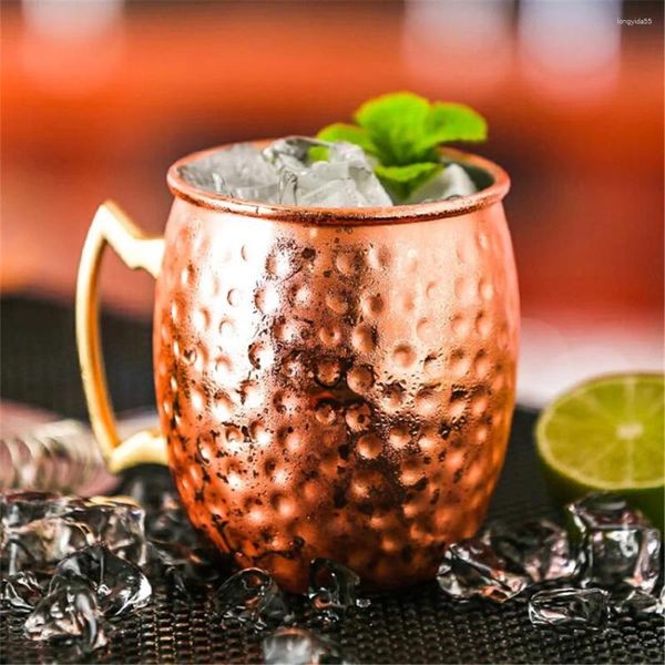 Canecas Cobre Banhado Caneca Moscou Mule Copo de Cerveja Copos de Café Cozinha Bar Drinkware 550ml