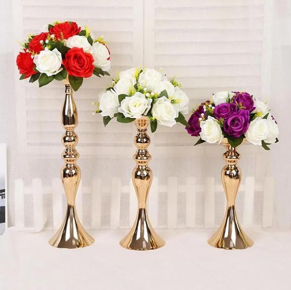 Titulares de castiça de casamento 32/38/50cm de prata/ouro castleartick home decoration road chumbo tabela de mesa principal arranjo de flores de casamento suporte de casamento