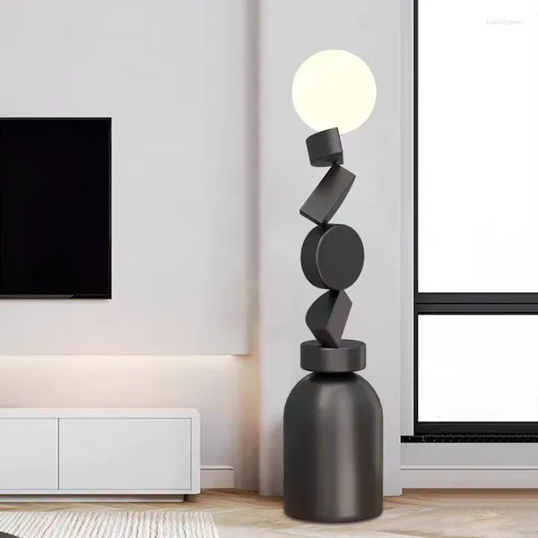 Lâmpadas de piso redondo uma lâmpada de designer exclusiva de vidro contemporâneo de vidro em casa